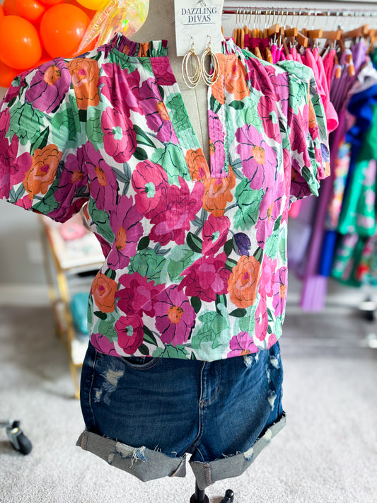 Swaying In The Breeze Floral Top