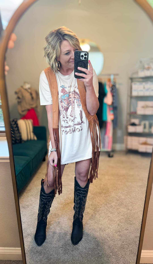 Take Me Away Fringe Vest